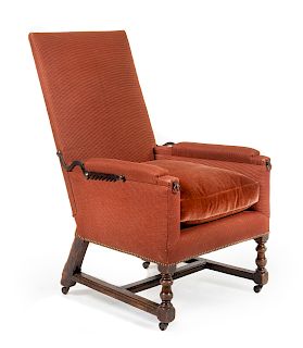 A Louis XIII Walnut Adjustable Easy Chair 