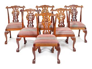 A Set of Six Irish George III Style Mahogany Dining Chairs