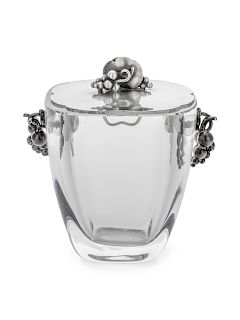A Danish Silver-Mounted Glass Jam Pot