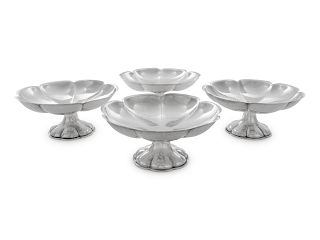 A Set of Four American Silver Compotes