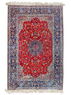 An Isfahan Wool and Silk Rug