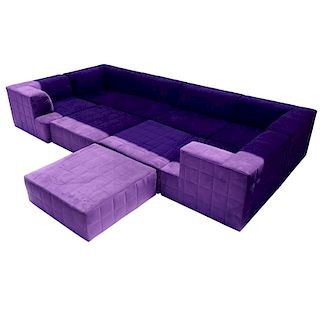 9 pc Modern Velvet Sectional Sofa