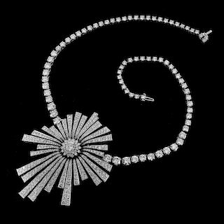 AGI 42.41ct TW Diamond and 18K Necklace/Brooch