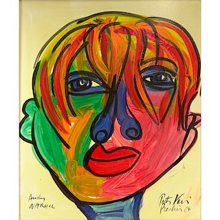 Peter Keil (b. 1942 ) Acrylic/Canvas "Andy Warhol"