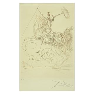 Salvador Dali Etching "Don Quixote" signed