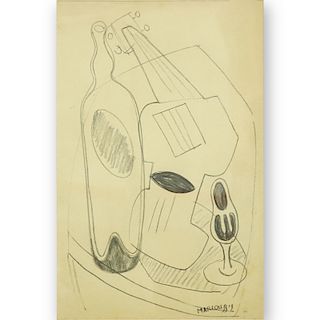 Attributed to: Louis Marcoussis Pencil Drawing