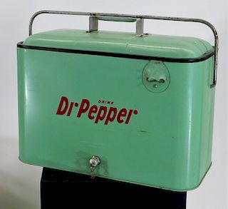 Vintage Drink Dr. Pepper Teal Advertisement Cooler