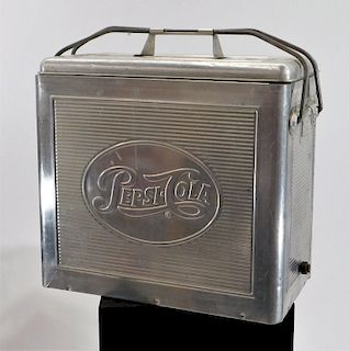 Vintage Pepsi-Cola Silver Advertisement Cooler