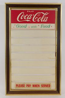 Enjoy Coca Cola Good With Food Advertising Sign