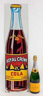 Nehi Royal Crown Cola Tin Bottle Advertising Sign