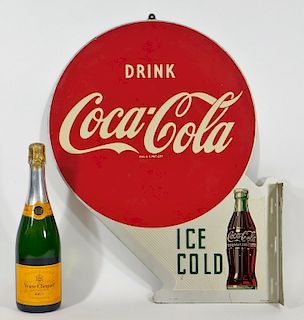 1951 Drink Coca Cola Ice Cold Double Flange Sign
