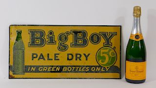 Big Boy Pale Dry Soda Tin Advertising Sign