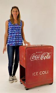 Vintage Drink Coca-Cola Ice Cold Standing Cooler