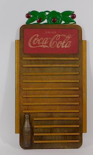 C.1939 Coca-Cola Restaurant Wood Menu Board