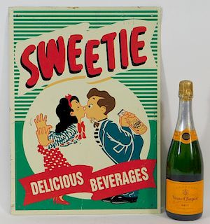 Sweetie Beverage Soda Tin Advertising Sign