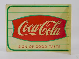 Coca-Cola Fish Tail Advertising Tin Flange Sign