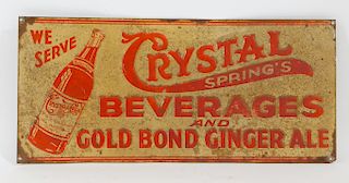 Embossed Crystal Spring's Beverages Tin Sign