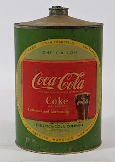 Vintage 1940's Coca-Cola 1 Gallon Tin Syrup Can