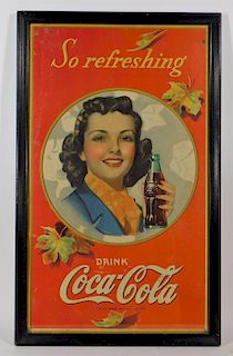 1941 Coca-Cola Cardboard Advertising Sign