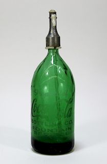 Coca-Cola Fountain Service Seltzer Green Bottle