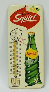 1963 Squirt Soda Embossed Advertising Thermometer