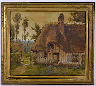 Hezekiah Anthony Dyer Country Cottage WC Painting