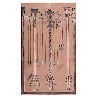 Joe Lee (Navajo, 20th century) Sandpainting Collected by John S. Boyden, Sr. (1906-1980) 