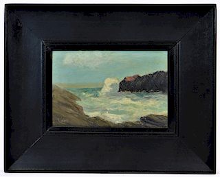 Max Kuehne O/B Coastal Seascape Painting