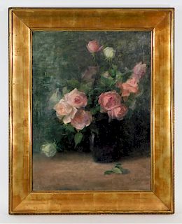 Laura Wilson Luce O/C Still Life Painting of Roses