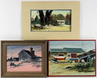 3 Howard Connolly Rhode Island Landscape Paintings