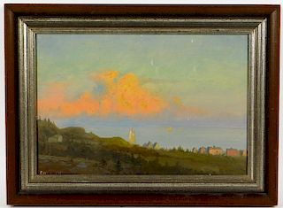 American Impressionist Sunset Landscape Painting