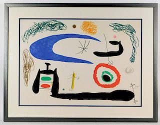 Joan Miro Abstract Curvilinear Lithograph