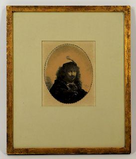 Ignace De Claussin Rembrandt Self Portrait Etching