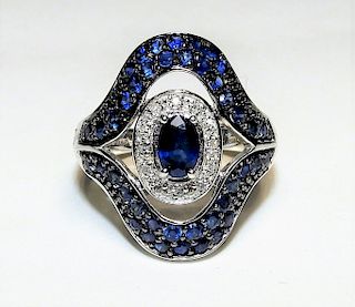 Sapphire & Diamond Lady's 14K Gold Ring