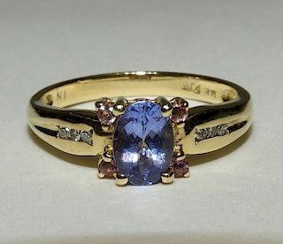 14K Gold Lady's Fancy Colored Stone Ring