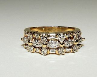 18K Yellow Gold & Diamond Lady's Cocktail Ring