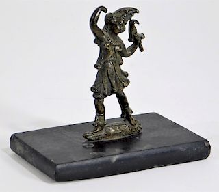 19C French Miniature Bronze Sculpture of a Jester