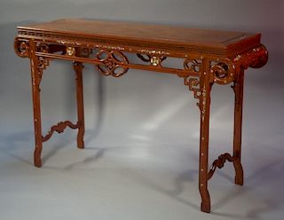 Chinese Carved Hardwood MOP Inlay Altar Table