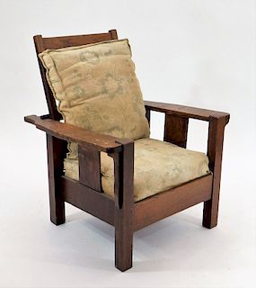 C.1910 Arts & Crafts Mission Oak Morris Chair