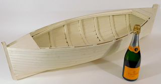 Carved Painted Wooden Shiplap Dory Boat Model