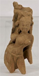 Indian Hindu Goddess Parvati Sandstone Fragment