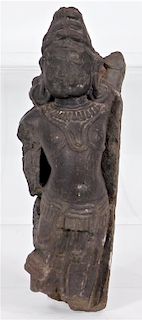 Indian Hindu Shiva Carved Sandstone Stele Fragment