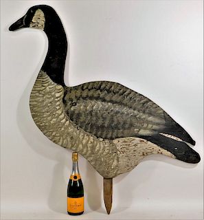 LG Canadian Goose Painted Wood Silhouette Decoy