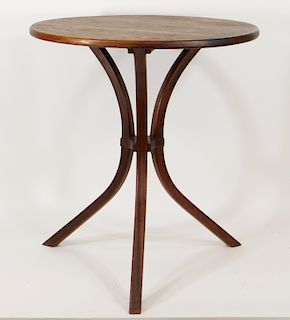 MCM Mahogany Round Top Pedestal Candlestand Table