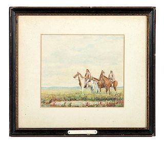 After George Catlin, Watercolor  