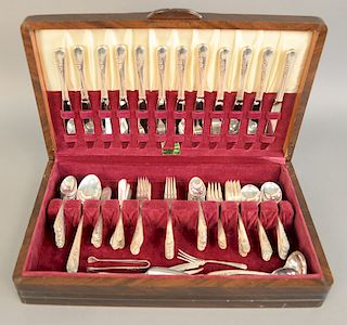 Sterling silver International Blossom Time flatware setting for twelve. 99.9 troy ounces plus 13 handles.