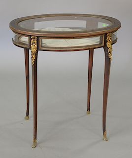 Louis XV style curio table with metal mounts. ht. 29 in., top: 19" x 27 1/2"