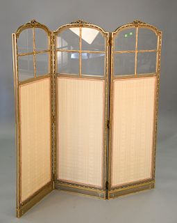 French style three panel dressing screen. ht. 61 1/2 in., wd. 60 in.