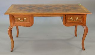 Baker Louis XV style writing table/desk with inlaid top. ht. 28 1/2in., top: 28" x 58"