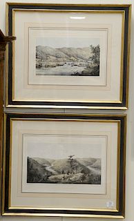 Edward Beyer (1820 - 1865), lithographs, four colored lithographs, all professional framed and matted, from the Album of Virginia pu...